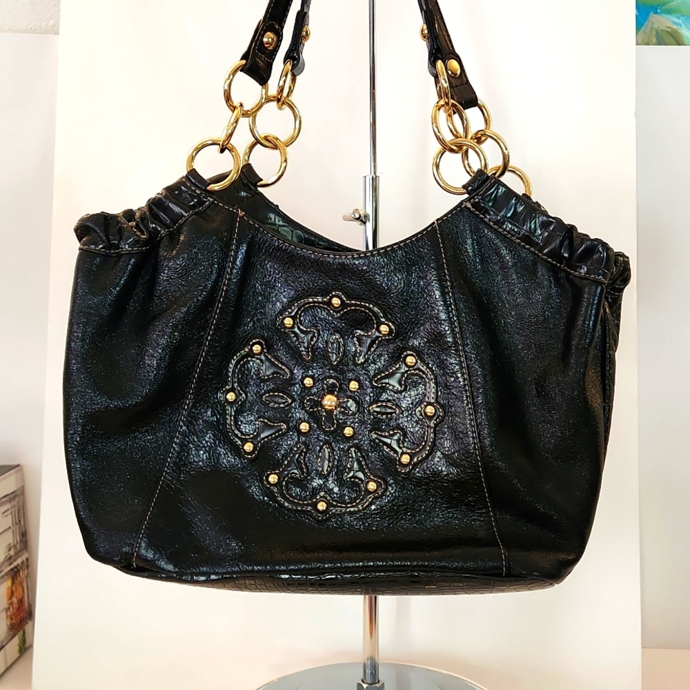 Solina Black Leather Handbag